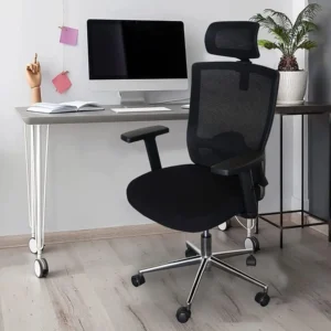 High Back Ergonomic Orthopedic Office Chair – Adjustable Lumbar Support, Headrest & Armrests for Superior Comfort