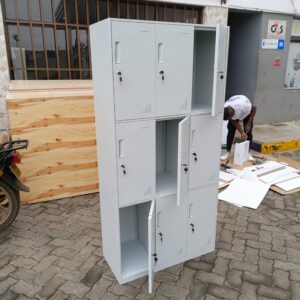 9-Locker Steel Office Cabinet – Heavy-Duty Secure Storage for Files, Documents & Personal Items