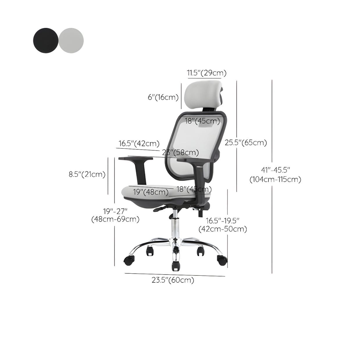 High-Back Orthopedic Chair With Adjustable Headrest