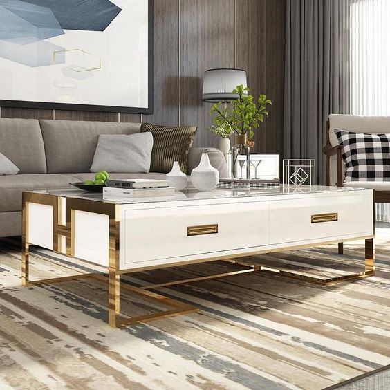 Modern White Wooden Coffee Table