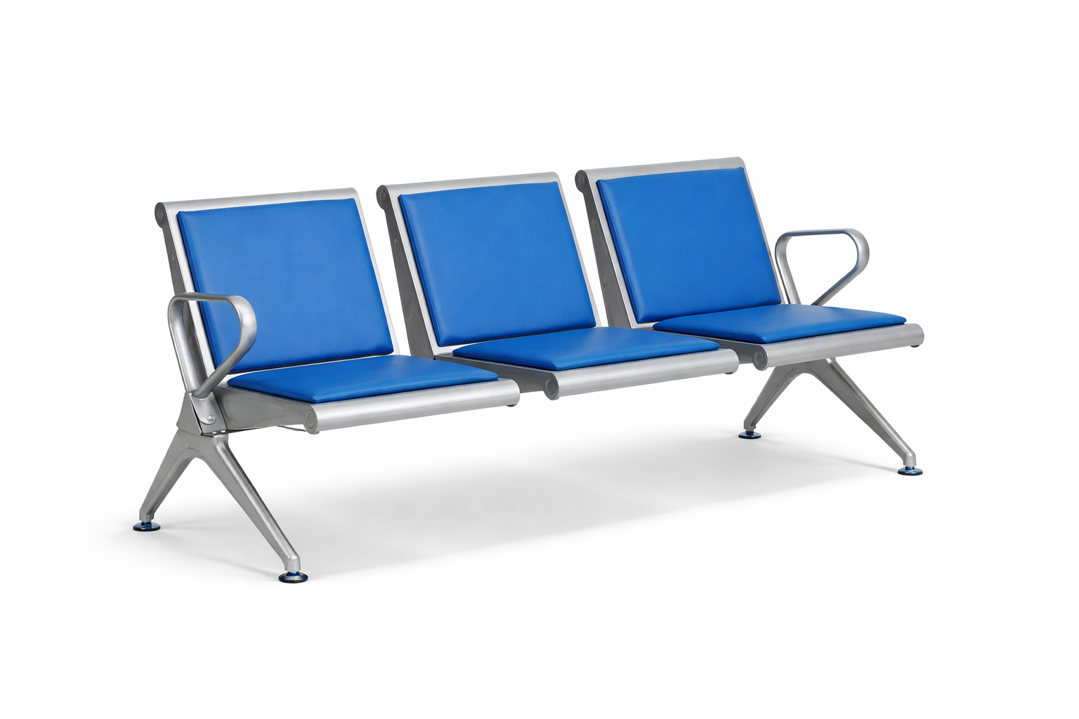Blue 3 Link Waiting Bench