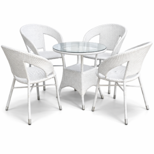 Brookwood 4-Piece Wicker Dining Set - Perfect for Patios & Small Spaces