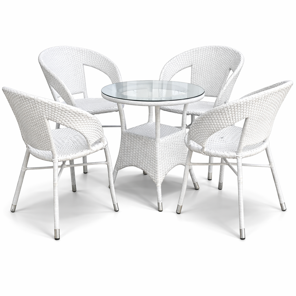 Brookwood 4-Piece Wicker Dining Set - Perfect for Patios & Small Spaces