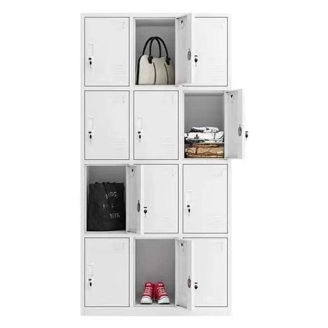 12-Door Metal Filing Storage Cabinet – Secure Locker System for Offices, Schools, and Workspaces
