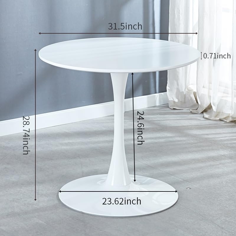 White Eames Round Dining Table