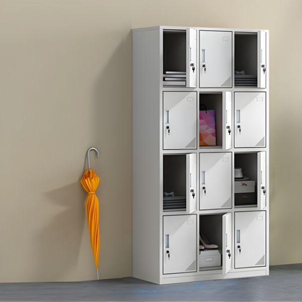 12-Door Metal Filing Storage Cabinet – Secure Locker System for Offices, Schools, and Workspaces