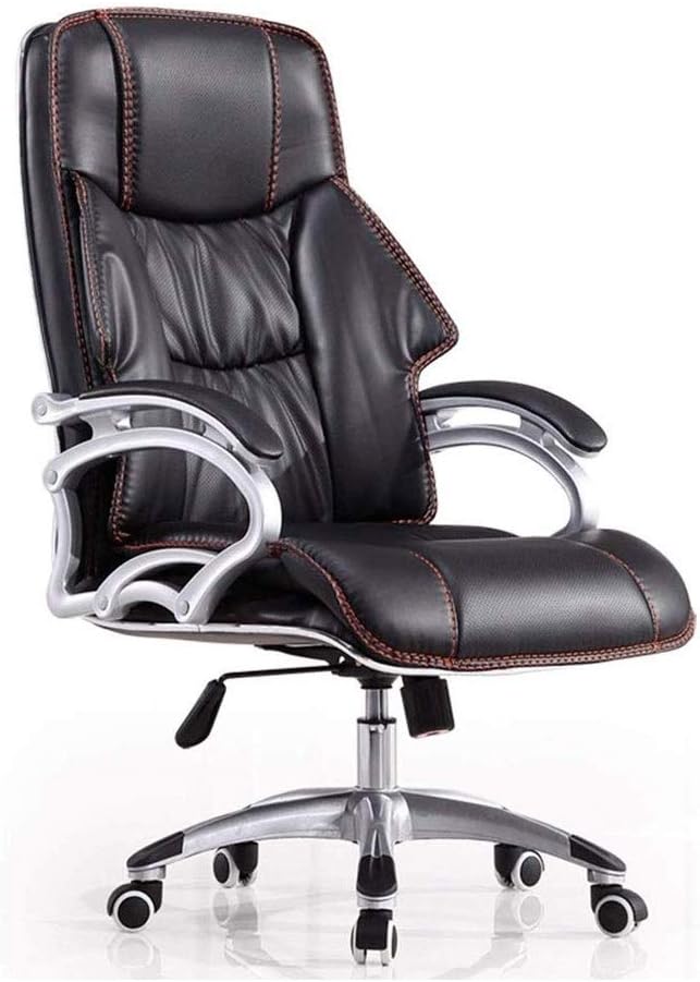 Genuine Leather Executive Office Chair – Premium Ergonomic Desk Chair with Adjustable Height, Tilt & Lumbar Support