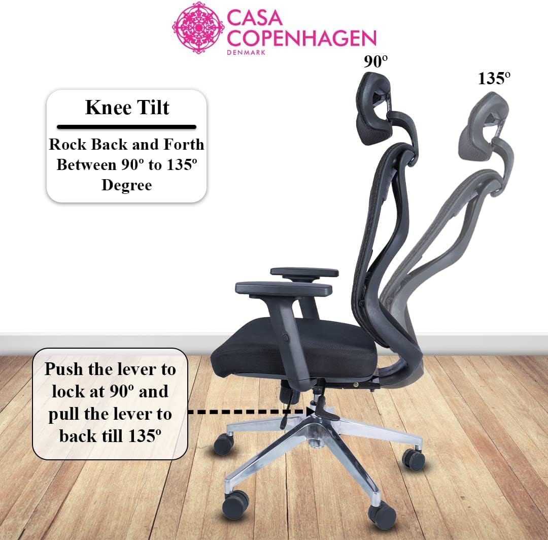 Ergonomic Mesh High-Back Office Chair with Adjustable Headrest & Lumbar Support