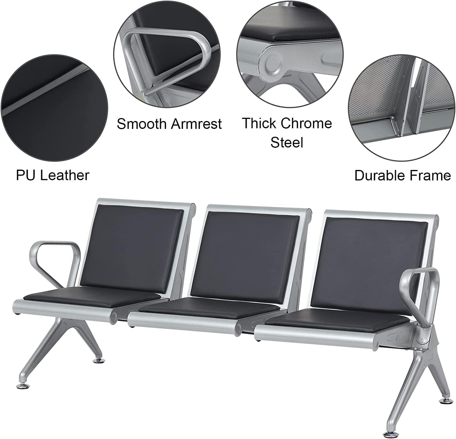 3-Seater Reception Office Bench