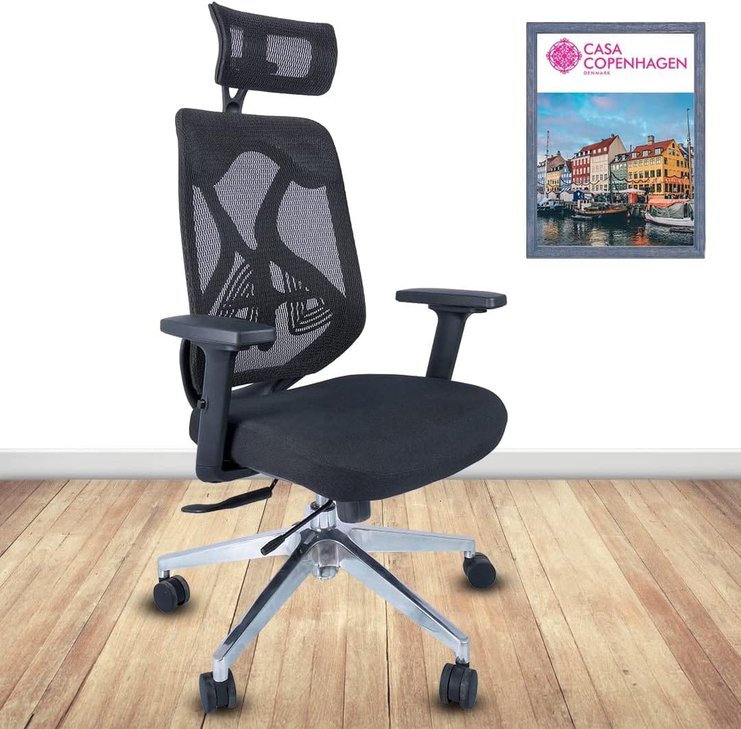 Ergonomic Mesh High-Back Office Chair with Adjustable Headrest & Lumbar Support