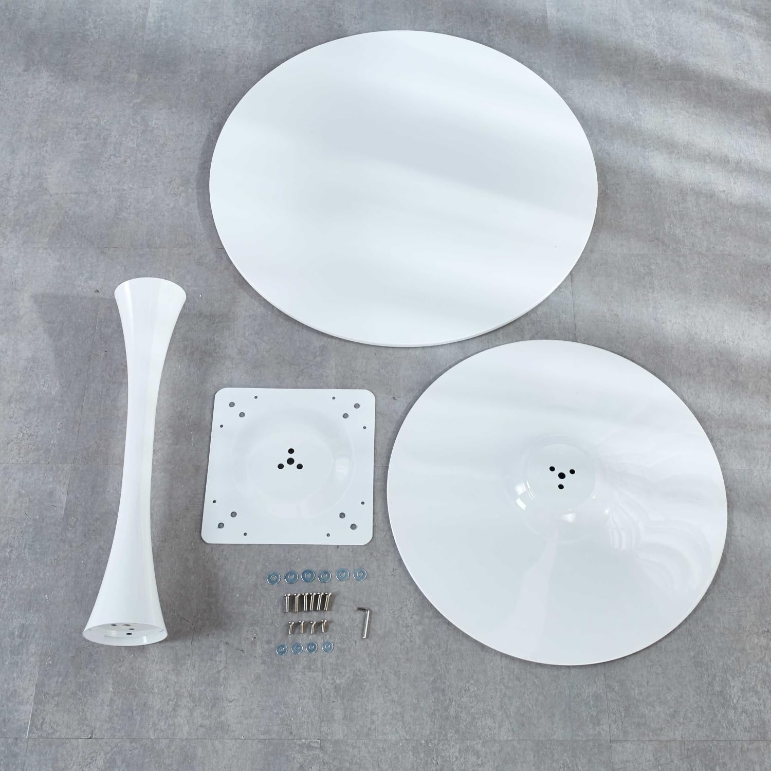 White Eames Round Dining Table