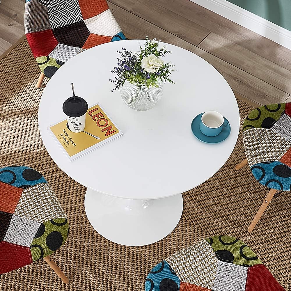 White Eames Round Dining Table