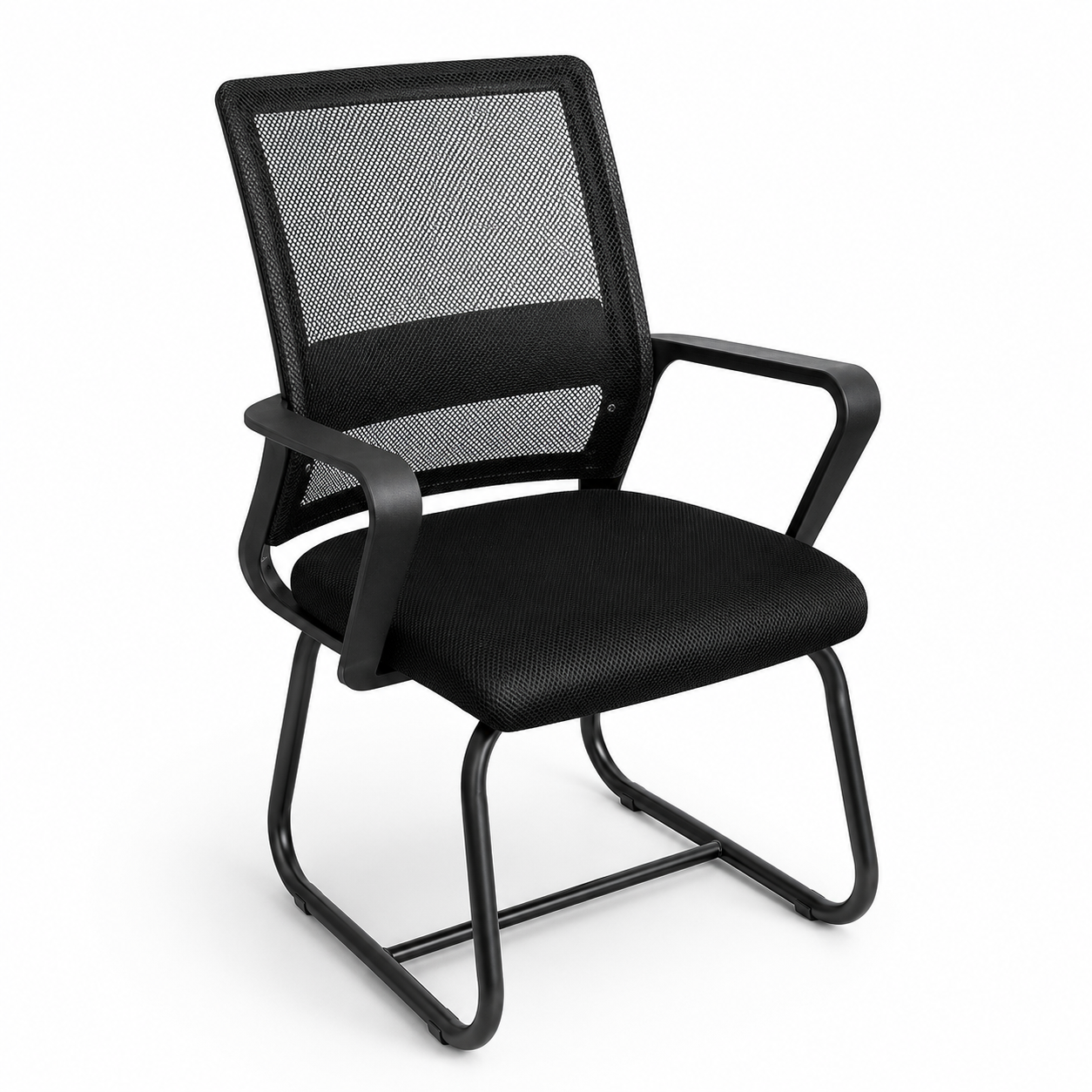 Ergonomic Black Mesh Visitor Chair for Office Reception & Waiting Areas