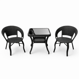 Balcony Table & 2 chair set – Weather-Resistant Outdoor Side Table for Patio, Terrace, or Garden – Compact, Modern, Durable Design