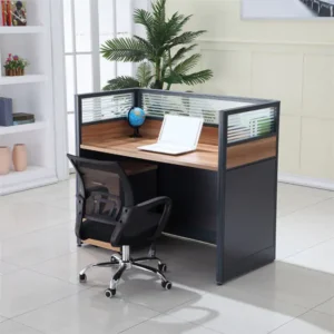 Compact 1-Way Office Workstation with Privacy Panels