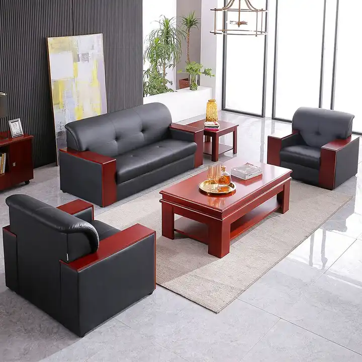 5-Seater Executive Office Sofa Set – Premium Leather Office Furniture for Reception, Lounge & Waiting Area
