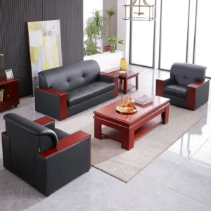 5-Seater Executive Office Sofa Set – Premium Leather Office Furniture for Reception, Lounge & Waiting Area