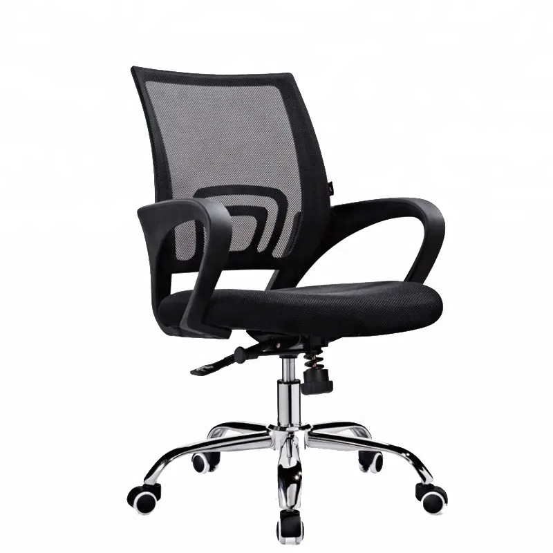 Ergonomic Clerical Mesh Office Chair – Adjustable Height, Breathable Backrest, Lumbar Support, Black