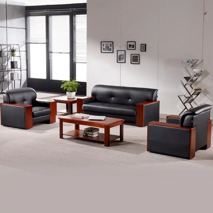 5-Seater Executive Office Sofa Set – Premium Leather Office Furniture for Reception, Lounge & Waiting Area