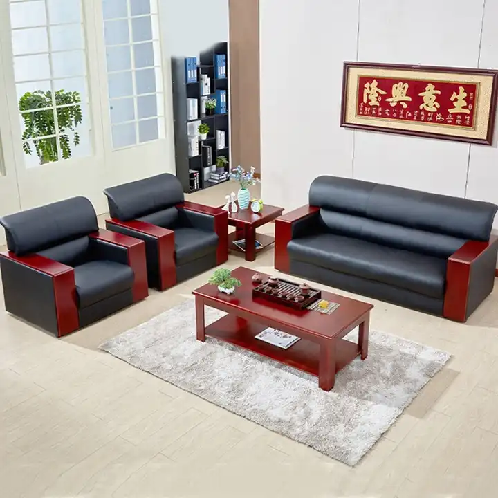 5-Seater Executive Office Sofa Set – Premium Leather Office Furniture for Reception, Lounge & Waiting Area