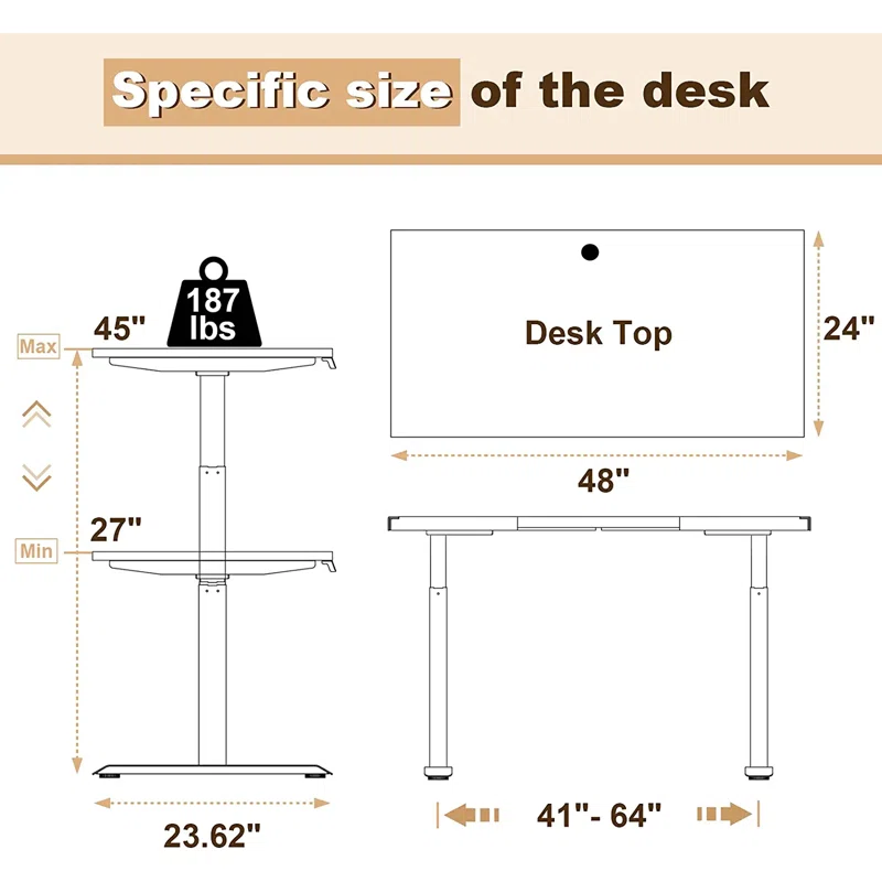 Electric Height Adjustable Standing Desk – Ergonomic Sit-Stand Office Workstation – White 140cm x 70cm