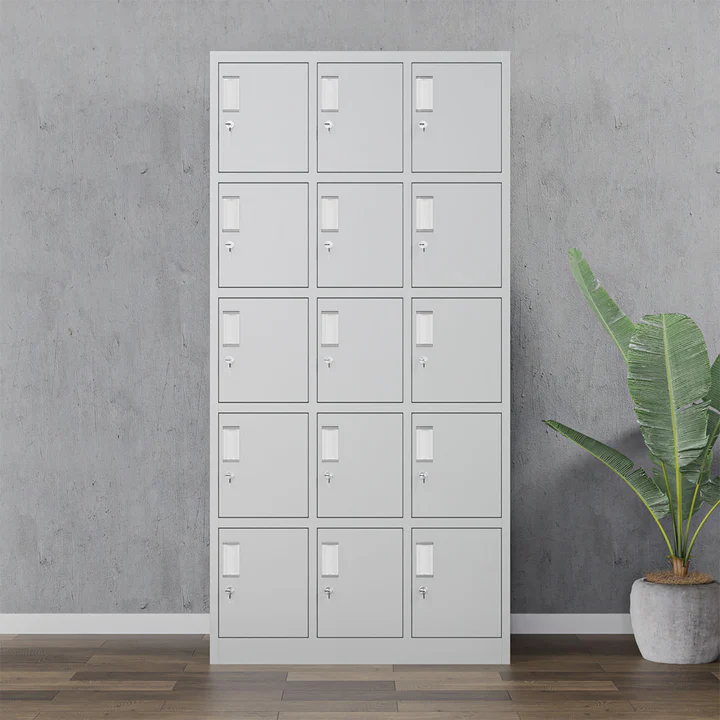 15-Locker Steel Office Cabinet