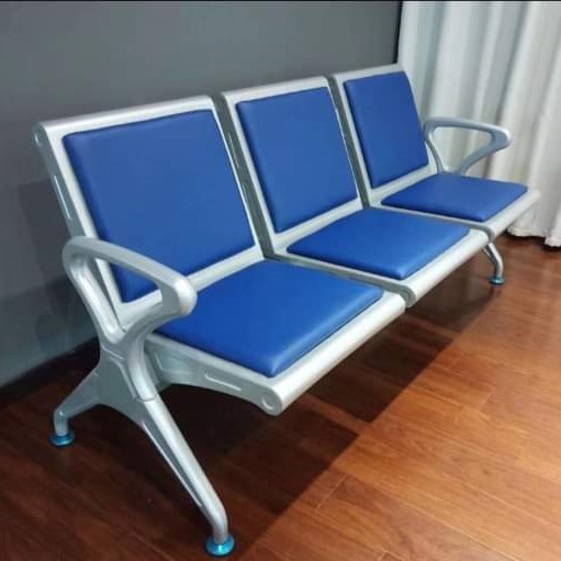Blue 3 Link Waiting Bench