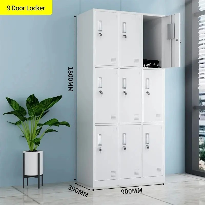 9-Locker Steel Industrial Cabinet