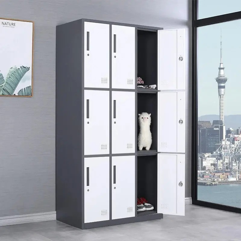 9-Locker Steel Industrial Cabinet