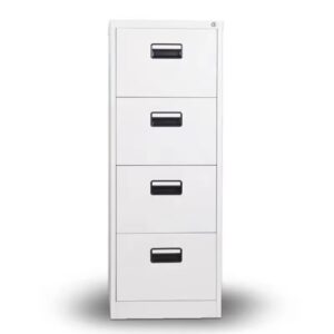 4-Drawer Steel Filing Cabinet – Heavy-Duty Office Storage with Lock, Smooth Glide Drawers – Secure Document Organizer (Black)