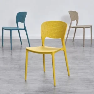 Nordic Plastic Dining Chair – Modern Scandinavian Stackable Chair – Lightweight & Durable – Indoor/Outdoor Use – Easy-Clean Design