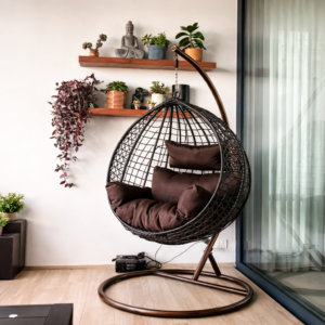 Luxury Hanging Egg Chair (Espresso Brown)