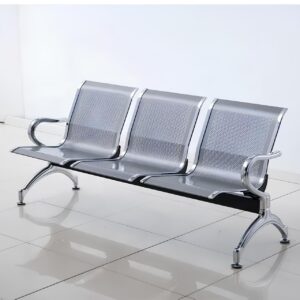 3-Link Steel Waiting Bench – Durable & Modern Design for Office, Hospital, and Public Spaces