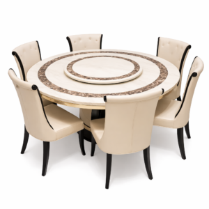 Luxury Round Dining Table Set (6-Seater)