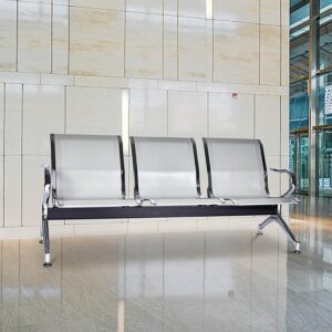 3-Link Non-Padded Waiting Bench – Heavy-Duty Steel Public Seating – 1.8m Commercial Bench for Hospitals, Offices & Transit Areas