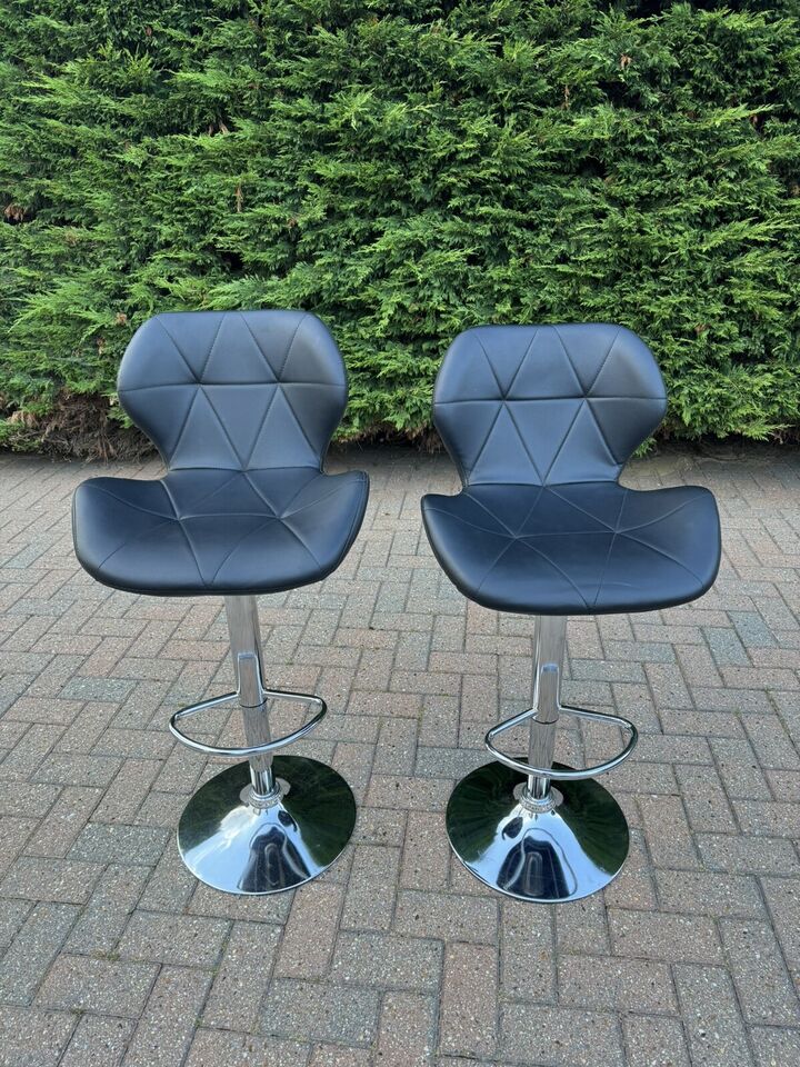 Leather Adjustable Swivel Bar Stool