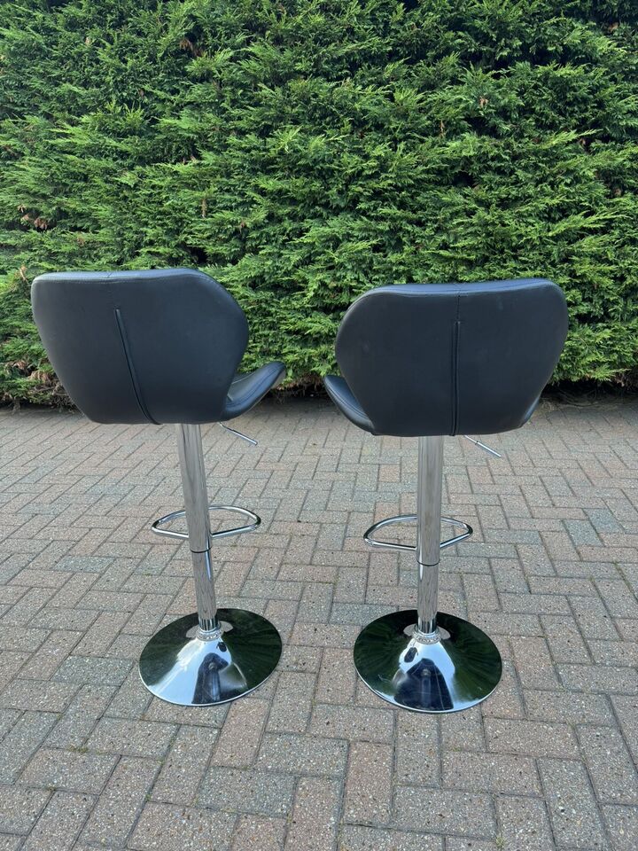 Leather Adjustable Swivel Bar Stool
