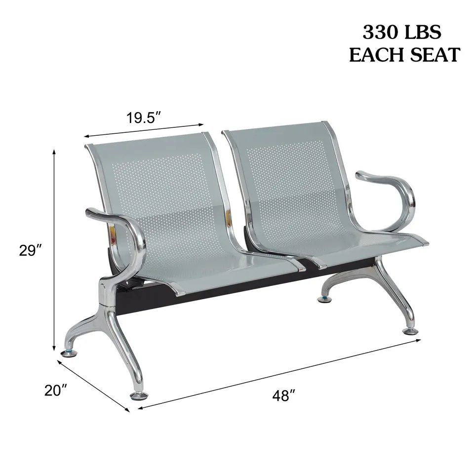 2-Link Metallic Waiting Bench