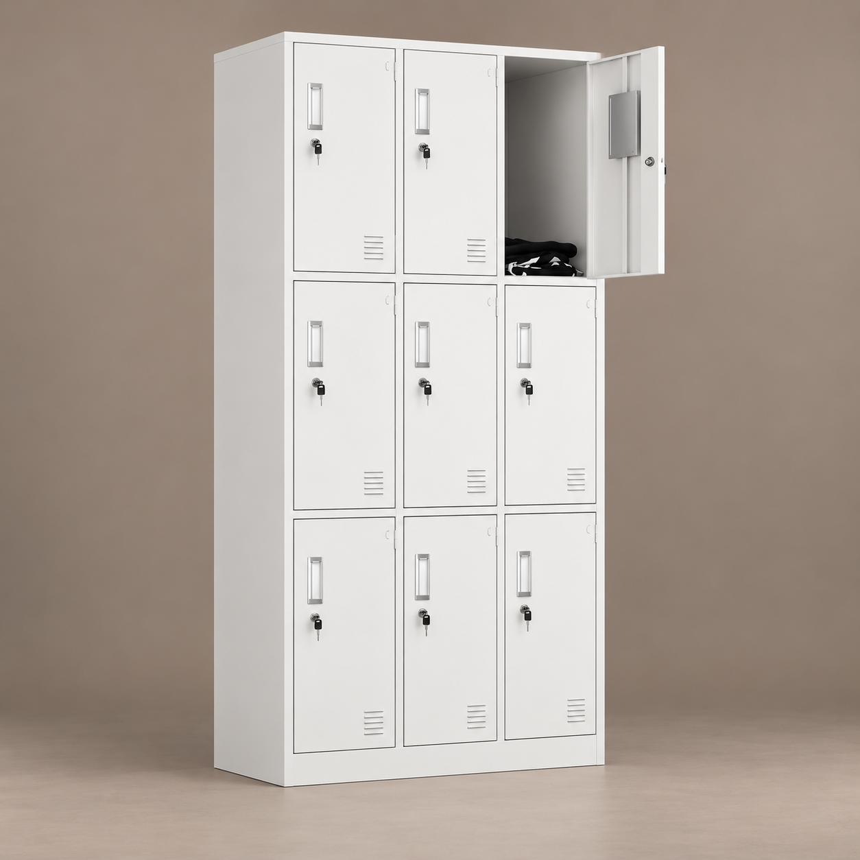 9-Locker Steel Industrial Cabinet